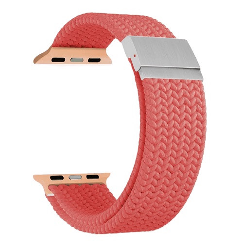 Ремешок на руку Lyambda DSN-18-44-CR плетеный нейлоновый для Apple Watch 42/44/45/49 mm coral color