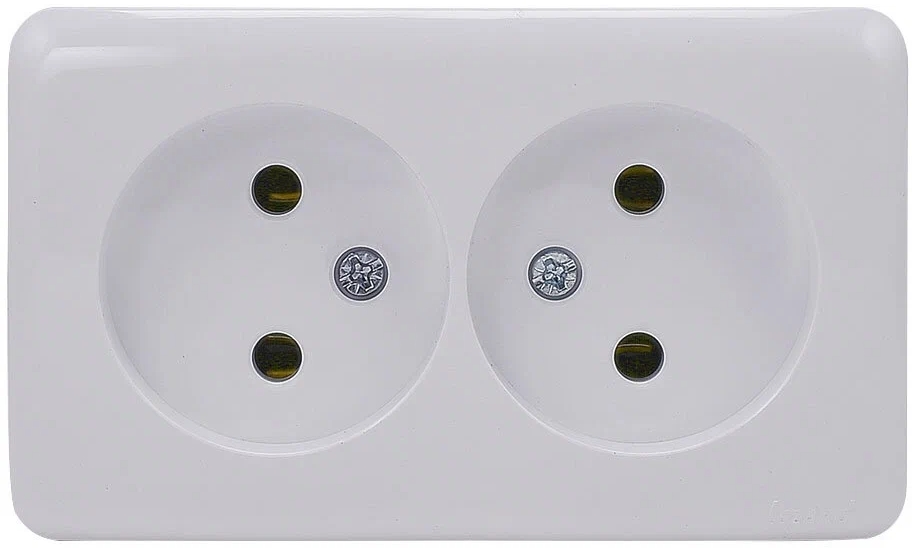 Розетка Lezard 751-0200-128 Viola 2-м ОП 16А IP20 без заземл. бел.