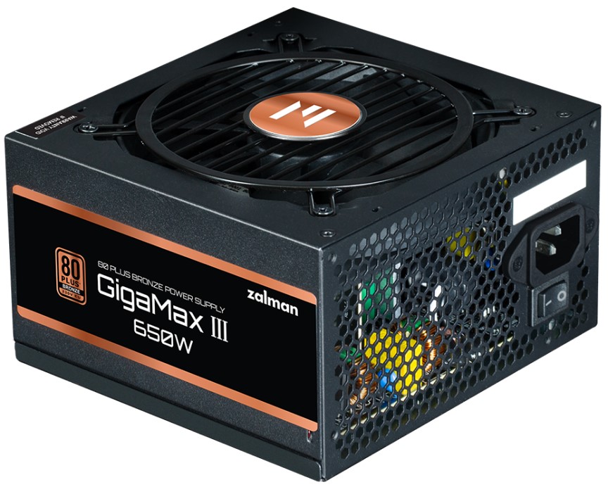 600-700W  Xcom-Shop Блок питания ATX Zalman ZM650-GV3 650W GigaMax III (Ver 3.0, APFC, 80+ BRONZE , fan 12cm) Ret