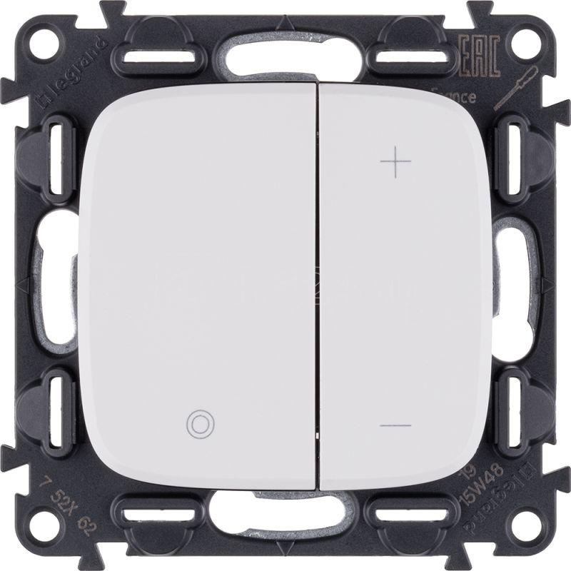 Светорегулятор Legrand 752762 Valena ALLURE - кнопочный универсальный 400Вт без нейтрали, с лицевой панелью, белый