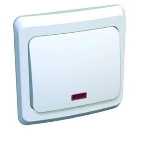 Выключатель Schneider Electric BC10-005B Этюд 1-клавишный, с подсветкой, скрытый, 10 А, 220/250 В, IP20 (сх.1) (белый)