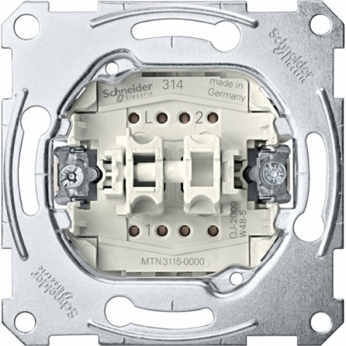 Выключатель Schneider Electric MTN3115-0000 Merten QuickFlex (механизм) 2-клавишный, 10А, 220В, IP20 (сх.5)
