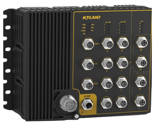 Коммутатор управляемый Kyland Aquam8112 302242805 Layer 2 managed, 4*10/100/1000M Base-T(X) M12 connector ports, 8*10/100M Base-TX M12 connector ports