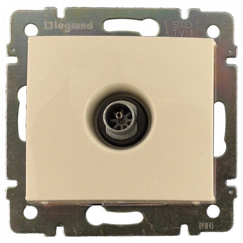 Розетка Legrand 774329 Valena телевизионная TV, звезда, в рамку,1.5дБ, IP20 (слоновая кость)