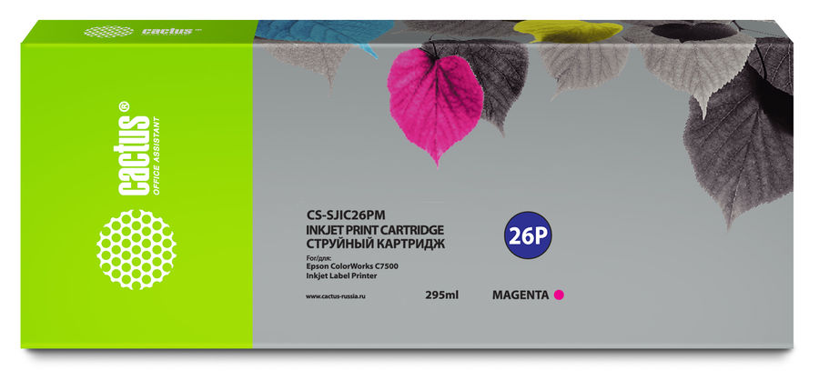 Картридж Cactus CS-SJIC26PM пурпурный (295мл) для Epson ColorWorks TM-C7500