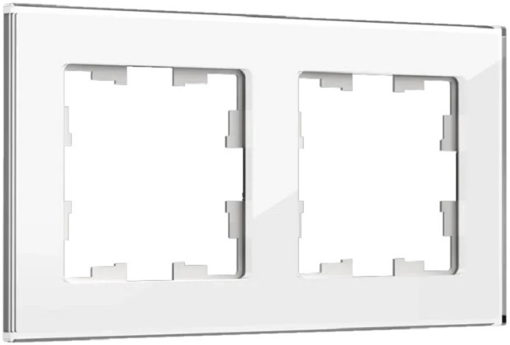 Рамка двойная IEK BR-M22-G-K01 BRITE РУ-2-2-БрБ Стекло Белый