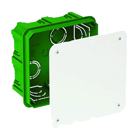 Коробка распределительная Schneider Electric IMT35122 (для скрытого монтажа) 100х100х50мм, IP30, для сплошных стен, 28 вводов (зеленая)