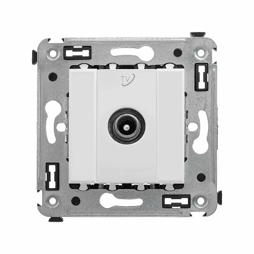 Розетка DKC 4400513 в стену, TV приходная, Белое облако, Avanti