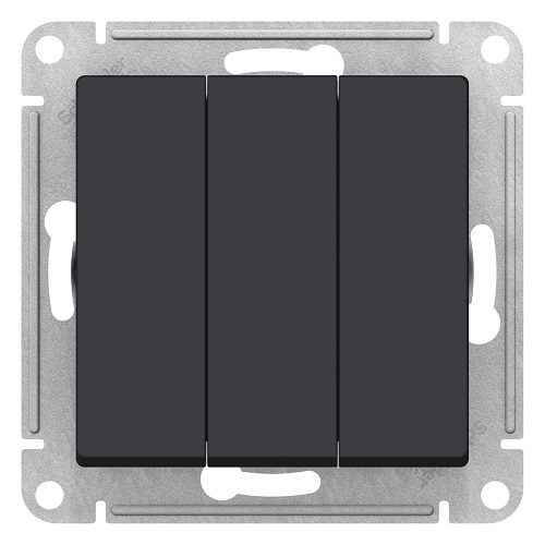 Выключатель Schneider Electric ATN001031 AtlasDesign, 3-клавишный, сх.1+1+1, 10АХ, механизм, карбон