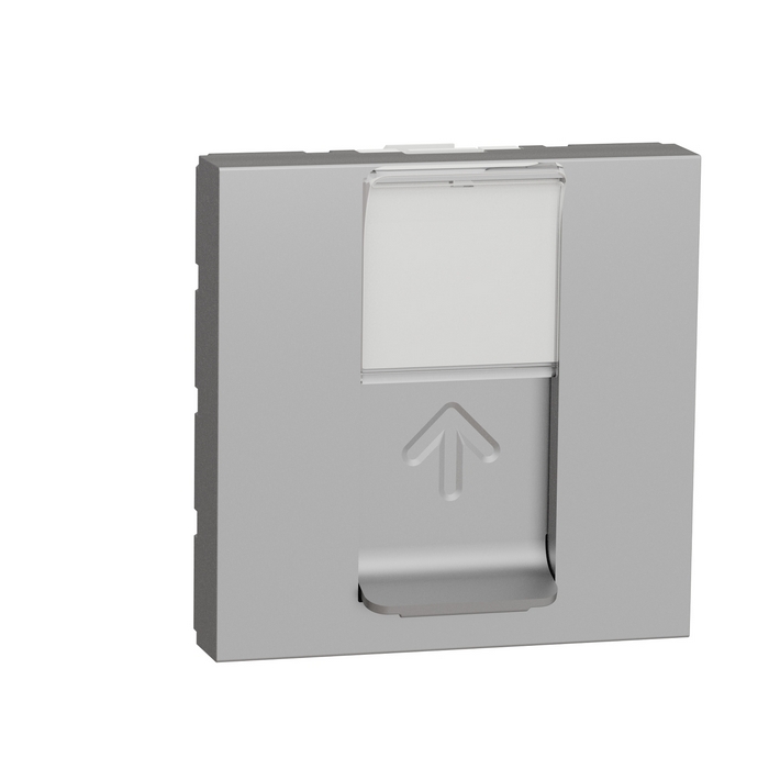 Розетка Schneider Electric NU341330 компьютерная, RJ45, одиночная кат. 5е STP, 2 модуля алюминий