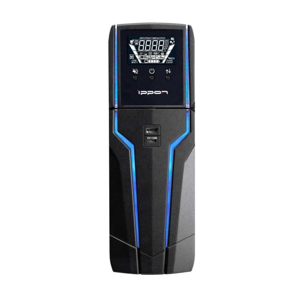 Источник бесперебойного питания Ippon Game Power Pro 1500 1908312 1500 ВА/960W, 4*Schuko CEE 7, 2*12В/9Ач, RJ-45, USB-A, USB-C, USB-B