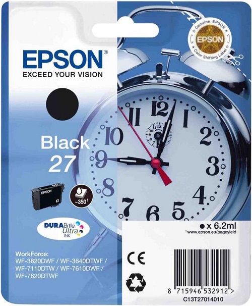 Картридж Epson C13T27014020 для WorkForce WF-7710DWF черный, 350 стр.