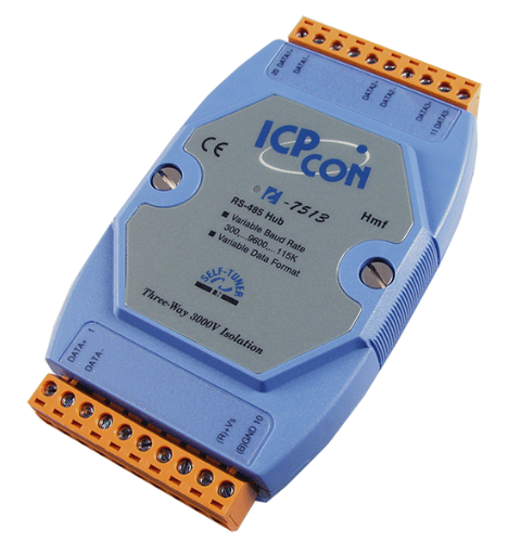 Повторитель ICP DAS I-7513 CR Three way lsolated RS-485 to 3 ports RS-485 Hub