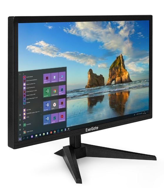  Монитор 21,5 Exegate EB2200A EX297376RUS 1920x1080 LED, 16:9, VA, 200cd, 3000:1, 10M:1, 5ms, 170/160, D-Sub, HDMI, 75Hz, tilt, VESA 75x75, black