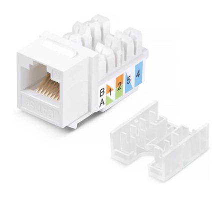 Модуль Keystone RJ45 UTP Exegate EX297264RUS вставка KJ-8P8C-U-C6A-180SH-Dual (Кат.6A, неэкранированная, 180 градусов, со шторками, IDC Krone/110)