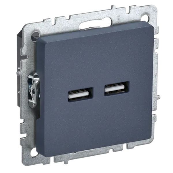 Розетка USB IEK BR-U21-D31-K35 BRITE тип A+тип A 3,1А РЮ10-1-БрМ Маренго