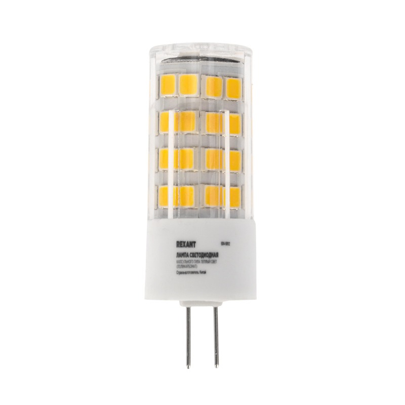 Лампа светодиодная Rexant 604-5012 капсульного типа JD-CORN G4 230В 5,5Вт 2700K теплый свет (поликарбонат)