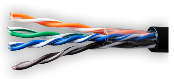 Кабель витая пара U/UTP 5e кат. 4 пары SUPRLAN 01-0335-1 25AWG(0.46 мм), медь, одножильный (solid), внешний, PE, чёрный, уп/305м ''Median''