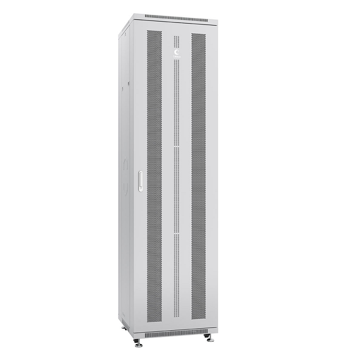 Шкаф напольный 19, 47U Cabeus ND-05C-47U60/60 600x600x2277mm (ШхГхВ) передняя и задняя перфорированные двери, ручка с замком, цвет серый (RAL 7035)