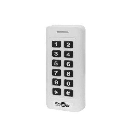   Xcom-Shop Считыватель Smartec ST-PR022EK-WT EM с клавиатурой, белый, интерфейс Wiegand, 3-8 см, -40°+60°С, 10-14 В DC, 60 мA