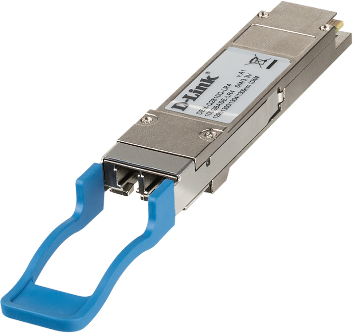 Модуль QSFP+ D-link DEM-Q2810Q-LR4/A1A с 1 портом 100GBase-LR4 для одномодового оптического кабеля (до 10 км)