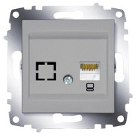 Розетка ABB 619-011000-247 Cosmo компьютерная RJ45 cat 6 + гнездо, 50В, IP20 (алюминий)