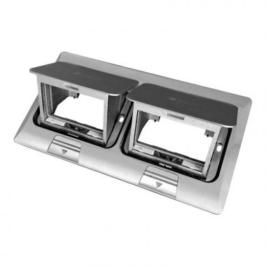 Люк Ecoplast 70026 LUK/2x1.5ST в пол на 2x1,5 поста (45х45мм), в комплекте с коробкой и суппортом, с