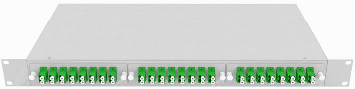 Кросс оптический стоечный TopLAN КРС-Top-1U-48LC/A-OS2-GY 19, 48 LC/APC адаптеров, одномодовый, 1U, серый, укомплектованный