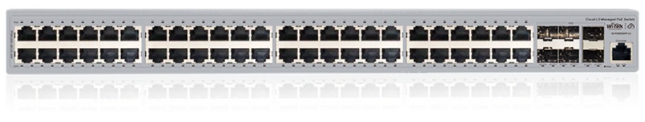 Коммутатор управляемый Wi-Tek WI-PCMS554FP-L3 PoE бюджет 800Вт, 48GE PoE, 6SFP+10G, Cloud