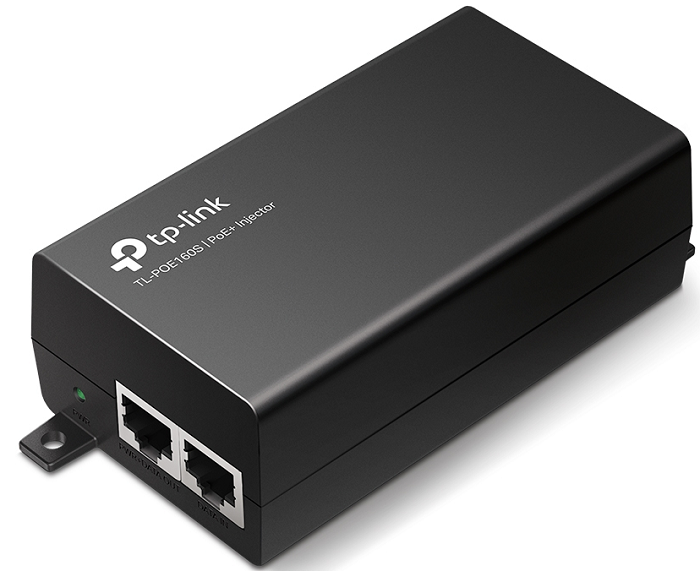Инжектор PoE TP-LINK TL-PoE160S 802.3af/at, 2 гигабитных порта Ethernet, PoE, настенная/настольная установка, Plug and Play