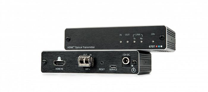 Приемник/передатчик Kramer 675R/T 50-00016090 сигнала HDMI по волоконно-оптическому кабелю для модулей SFP. Для работы требуются модули OSP-MM1 или OS