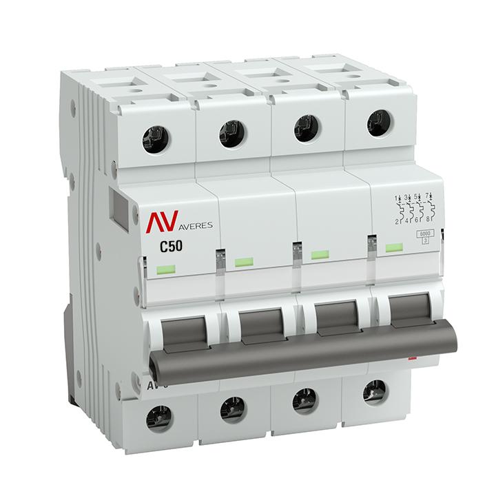 Автоматический выключатель EKF mcb6-4-50C-av AV-6 4P 50A (C) 6kA AVERES
