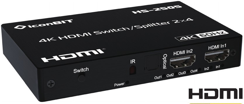 Коммутатор IconBit HS-2505 усилитель распределитель 2х4, поддержка 4K60