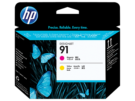 Картридж HP C9461A №91 Печатающая головка для печати Designjet Z6100, пурпурный жёлтый, 775 мл.
