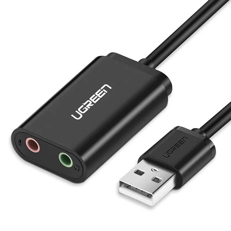 Звуковая карта UGREEN 30724_ USB 2.0, черный