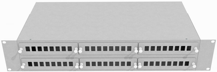 Кросс оптический стоечный TopLAN КРС-Top-2U-48SC/DLC-GY 19, 48 SC/DLC адаптеров, 2U, серый