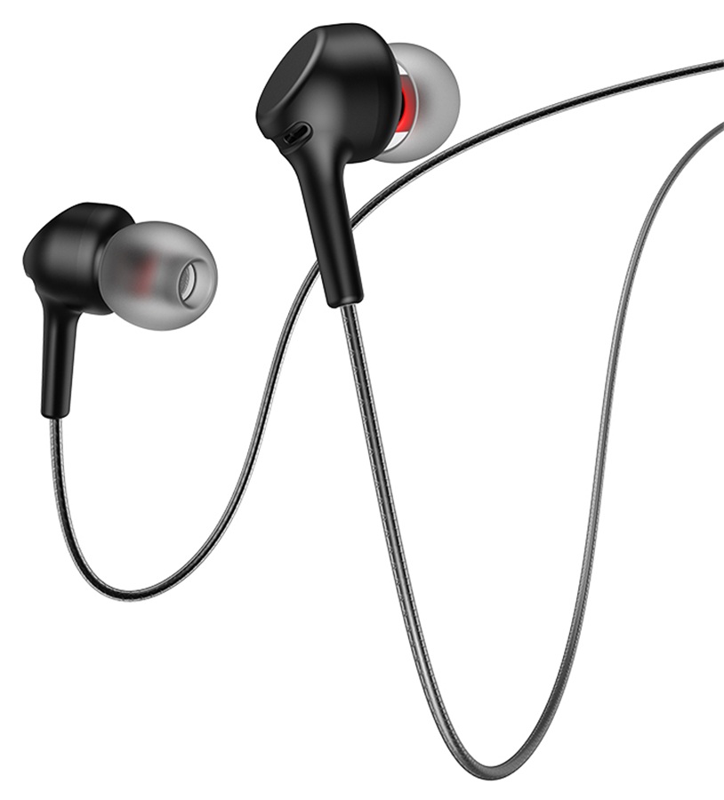 Наушники Hoco M78 El Placer 6931474735553 микрофон, регулятор громкости, кнопка ответа, кабель 1.2м, цвет: чёрный (1/31/310)