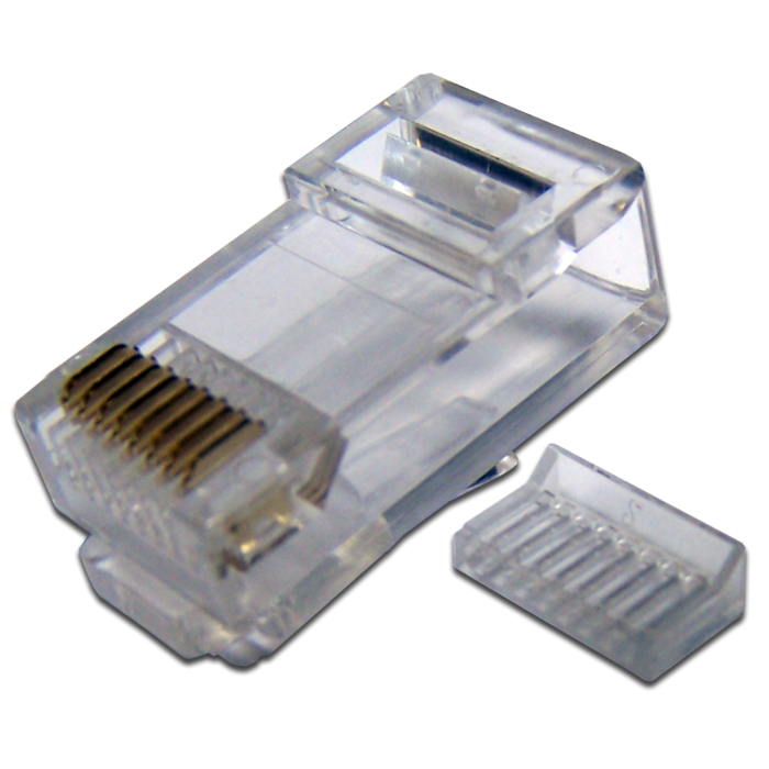 Коннектор TWT TWT-PL45-8P8C-6V UTP, универсальный, со вставкой, 100 шт.