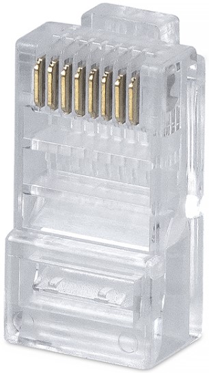  Коннектор Cabeus 8P8C-C6-FC RJ-45 быстрой установки под витую пару, категория 6, универсальный (для одножильного и многожильного кабеля) для проводник