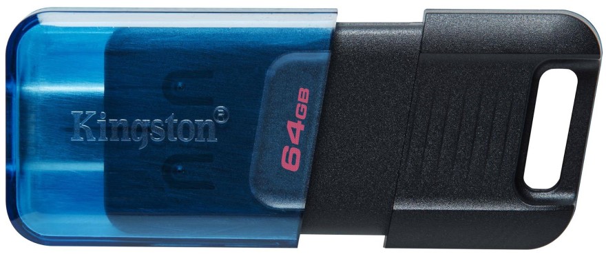 Накопитель USB 3.2 64GB Kingston DataTraveler 80 M 200MB/s USB-C 3.2 Gen 1