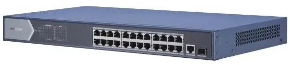Коммутатор PoE HIKVISION DS-3E0526P-E неуправляемый, 24хRJ45 1000M PoE с грозозащитой 6кВ/Uplink порт 1000М Ethernet/1000М SFP uplink порта, 802.3af/a