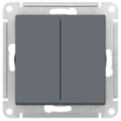 Переключатель двухклавишный Systeme Electric ATN000773 AtlasDesign перекрестный, 2 x сх. 7, 10АХ, механизм, Грифель
