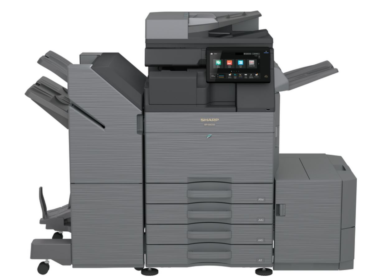 МФУ цветное Sharp BP50C55EU А3, 55/26 отп./мин. дуплекс, сеть, реверс.автоподат на 100лис., память 5 Гб, жесткий диск (SSD) 128 Гб, eMMC на 16 Гб, USB