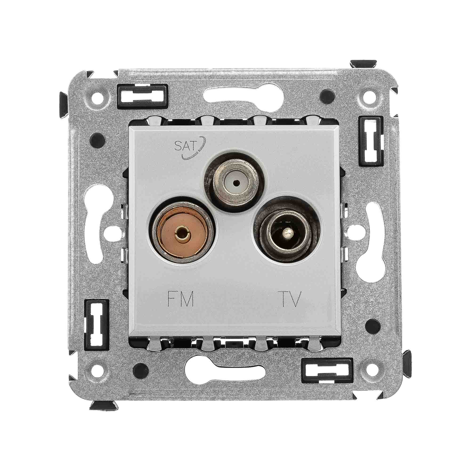 Розетка DKC 4404533 TV-FM-SAT в стену, Закаленная сталь, Avanti