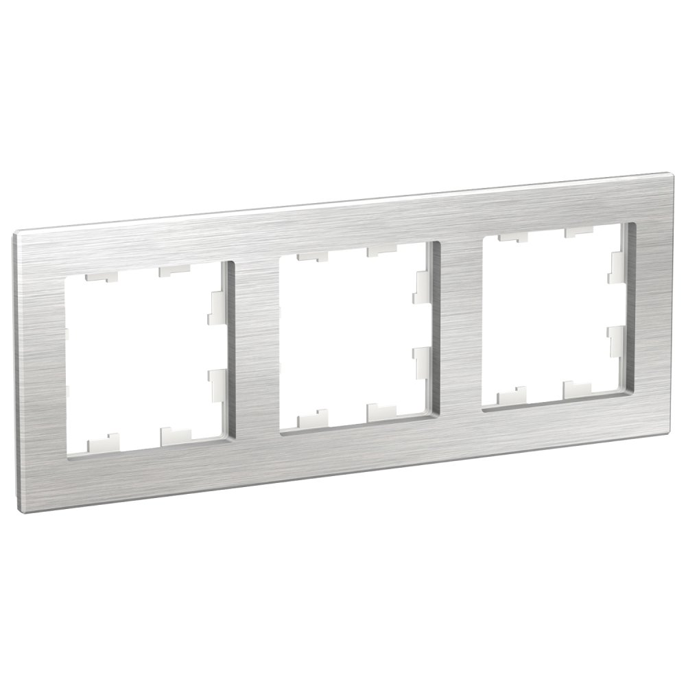 Рамка тройная Systeme Electric ATN312103 AtlasDesign NATURE Металл серебро