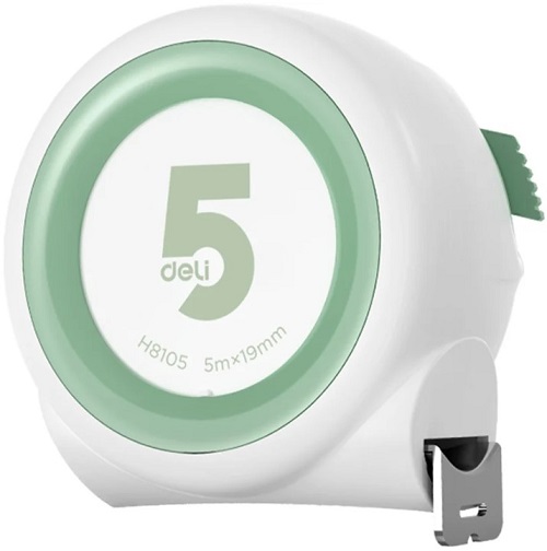 Рулетка Deli H8105 Home Series White 5м х 19мм, клипса, шнурок, эксклюзивный дизайн
