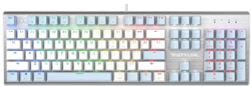 Клавиатура A4Tech Fstyler FS100 Neon механическая синяя/белая USB for gamer LED 2000258