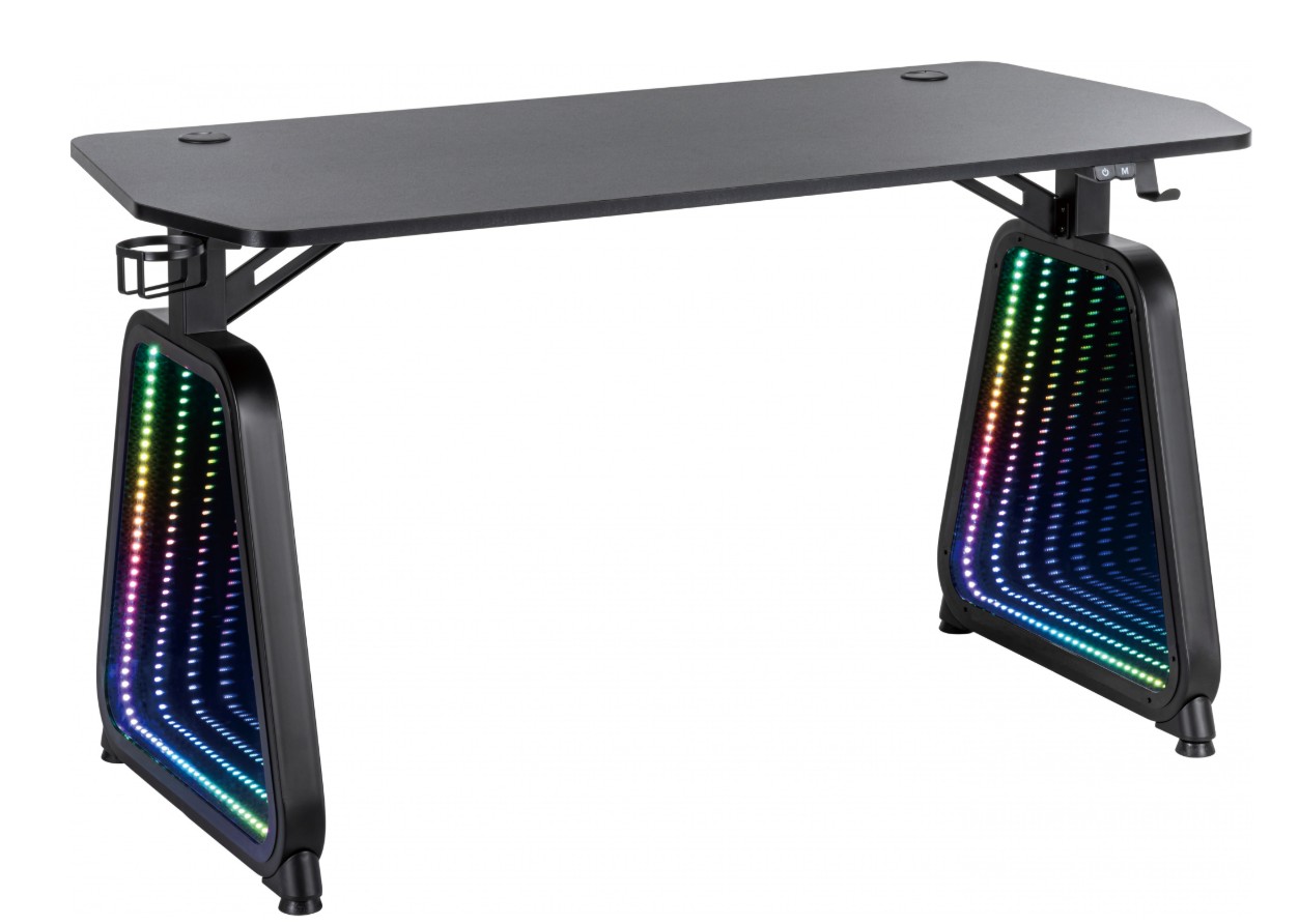Компьютерный стол Cactus CS-GMD-BK-RGB игровой столешница МДФ черный каркас черный 136x60x75см