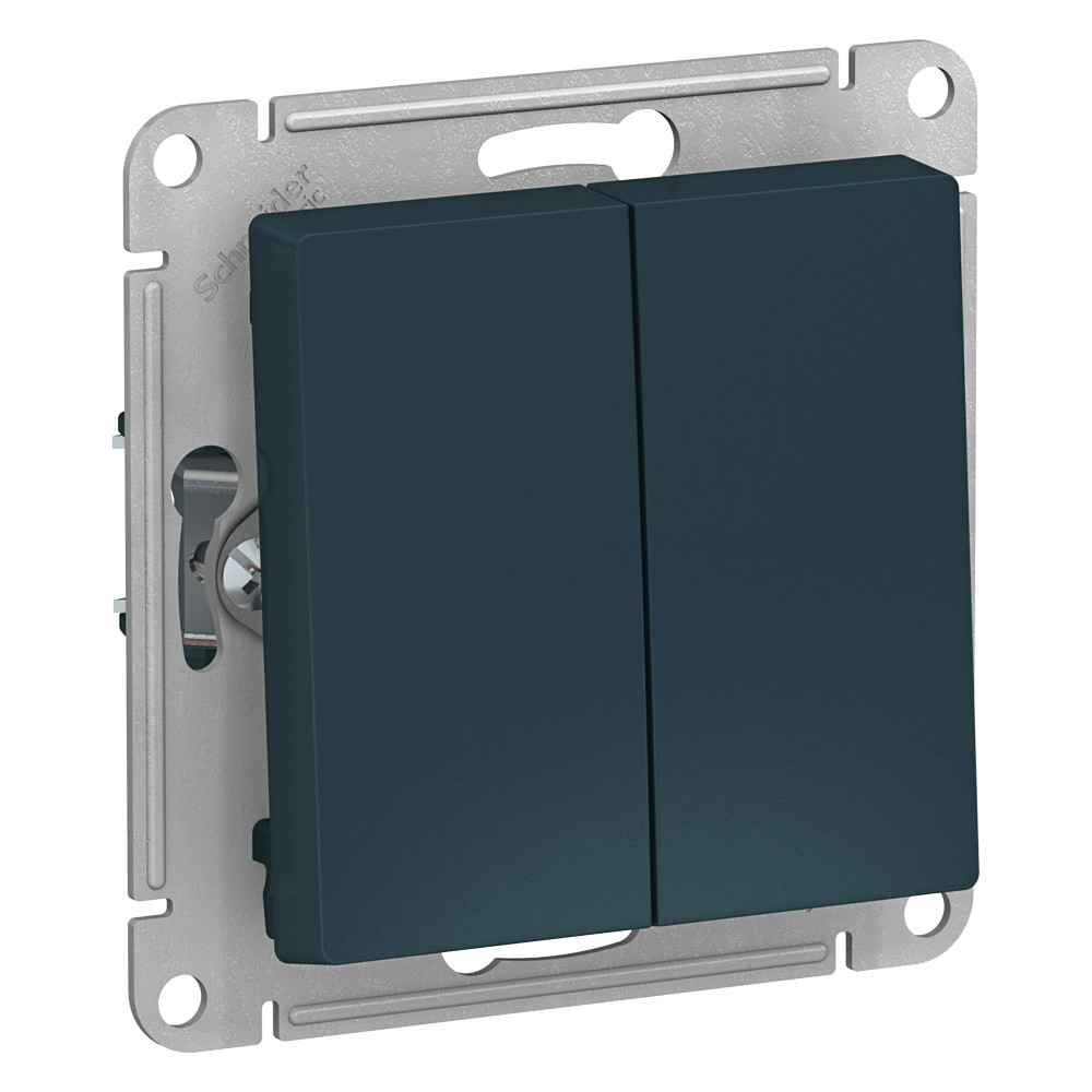 Переключатель двухклавишный Systeme Electric ATN000865 AtlasDesign сх.6/2, 10АХ, механизм, Изумруд
