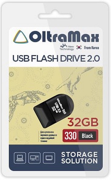 Накопитель USB 2.0 32GB OltraMax OM-32GB-330-Black 330, чёрный